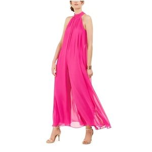 Prelude Women’s Jumpsuit Ruched Sheer Halter Neck with an Adjustable Scarf Tie